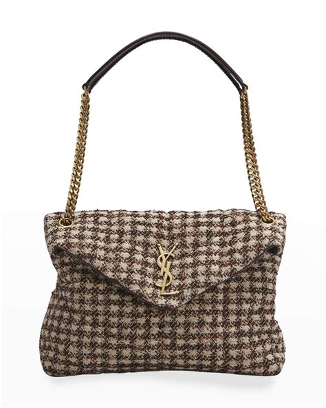 ysl tweed puffer bag|puffer ysl.